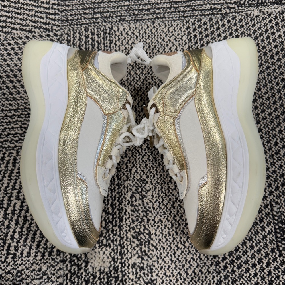 Kurt Geiger Gold and White Women's Sneakers